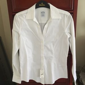 NWT Brooks Brothers white no iron button down